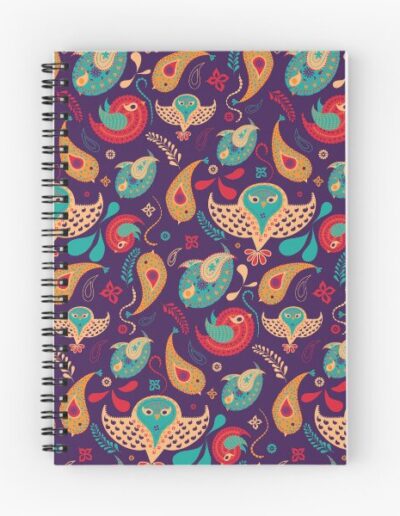cahier spiral motif paisley